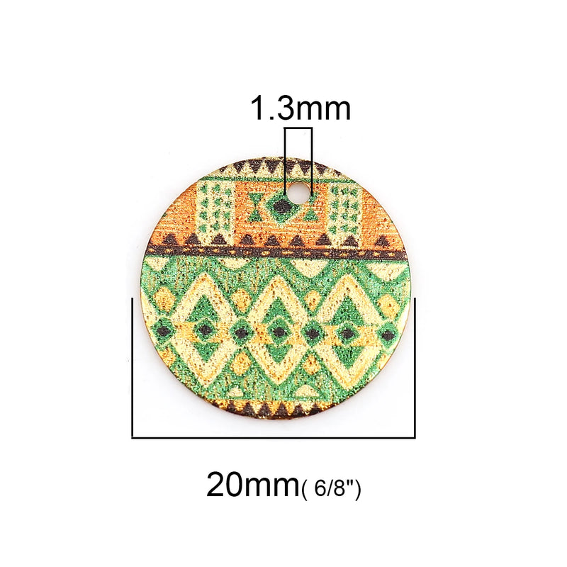 20mm Enamel Painting Pendant Charms For Jewelry Making