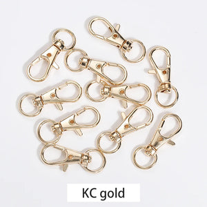 10 Pcs Silver Lobster Clasp Keychain Ring Swivel Handbag Straps Clasp
