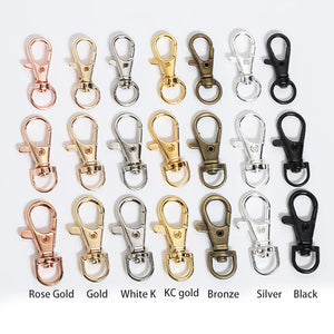 10 Pcs Silver Lobster Clasp Keychain Ring Swivel Handbag Straps Clasp