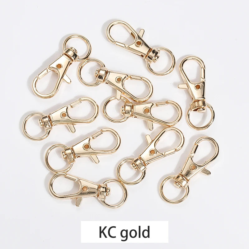10 Pcs Silver Lobster Clasp Keychain Ring Swivel Handbag Straps Clasp