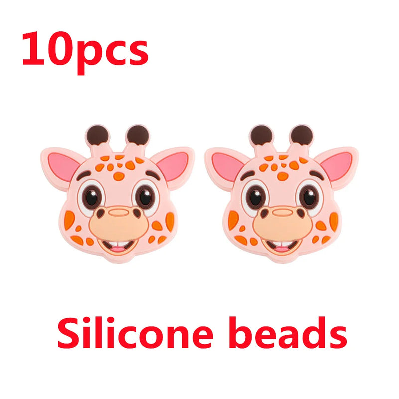 Giraffe Head Silicone Beads DIY Jewelry Making Baby Toy BPA Free