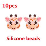 Giraffe Head Silicone Beads DIY Jewelry Making Baby Toy BPA Free