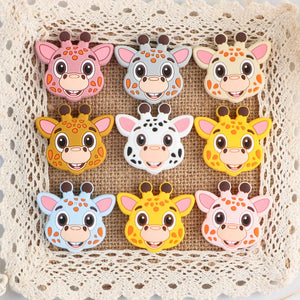 Giraffe Head Silicone Animal Beads DIY Baby Toy BPA