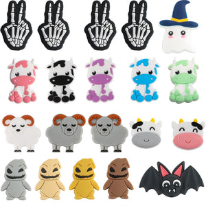 Cartoon Silicone Skull Hand Cow Goat Food BPA DIY Baby Teething Beads