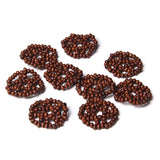 Wooden Beads Woven Earring Charms Geometric Pendant for Jewelry Making