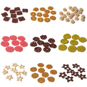 Wooden Beads Woven Earring Charms Geometric Pendant for Jewelry Making