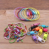 Colorful Alloy Open Rings Lobster Clasp Hooks Ball Chains DIY Jewelry