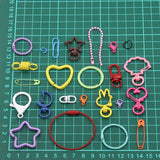 Colorful Alloy Open Rings Lobster Clasp Hooks Ball Chains DIY Jewelry