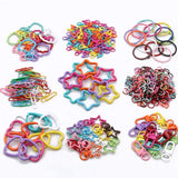 Colorful Alloy Open Rings Lobster Clasp Hooks Ball Chains DIY Jewelry