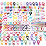 Colorful Alloy Open Rings Lobster Clasp Hooks Ball Chains DIY Jewelry