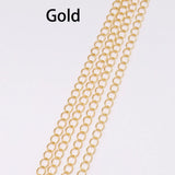 10M/Lot Long Open Link Ring Extension Chains for DIY Jewelry Making