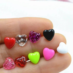 Heart Shaped Tongue Piercing Rings Stainless Steel Barbell Body Jewelry