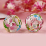 12/14mm Retro Glass lampwork Flower Round Beads, DIY Jewelry Making