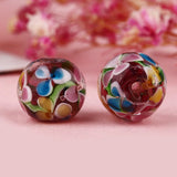 12/14mm Retro Glass lampwork Flower Round Beads, DIY Jewelry Making