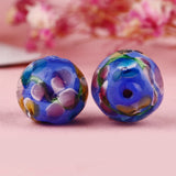 12/14mm Retro Glass lampwork Flower Round Beads, DIY Jewelry Making