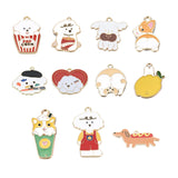 5/10Pcs Corgi Poodle Dog Enamel Pendants Metal Charms DIY Jewelry Making