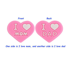 5/10Pcs Silicone Beads I LOVE MOM Dad DIY Jewelry Making Bulk