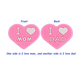 5/10Pcs Silicone Beads I LOVE MOM Dad DIY Jewelry Making Bulk