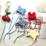 5-10Pcs Mini Knitting Drawstring Hats DIY Craft Material Kids Headwear