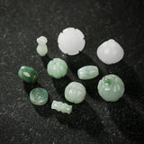 5/10Pcs Natural Stone Emerald Charms Lotus Flower Beads DIY Jewelry Making