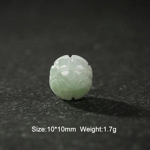 5/10Pcs Natural Stone Emerald Charms Lotus Flower Beads DIY Jewelry Making