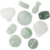 5/10Pcs Natural Stone Emerald Charms Lotus Flower Beads DIY Jewelry Making