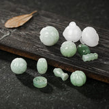 5/10Pcs Natural Stone Emerald Charms Lotus Flower Beads DIY Jewelry Making