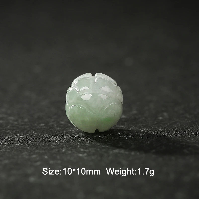 5/10Pcs Natural Stone Emerald Charms Lotus Flower Beads DIY Jewelry Making