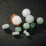 5/10Pcs Natural Stone Emerald Charms Lotus Flower Beads DIY Jewelry Making