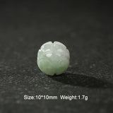 5/10Pcs Natural Stone Emerald Charms Lotus Flower Beads DIY Jewelry Making