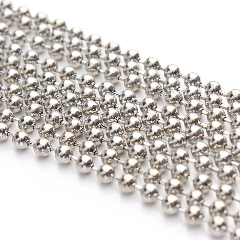 1.2/1.5/2/2.4mm Ball Bead Chain DIY Iron Necklace Bracelet Link Key Chain