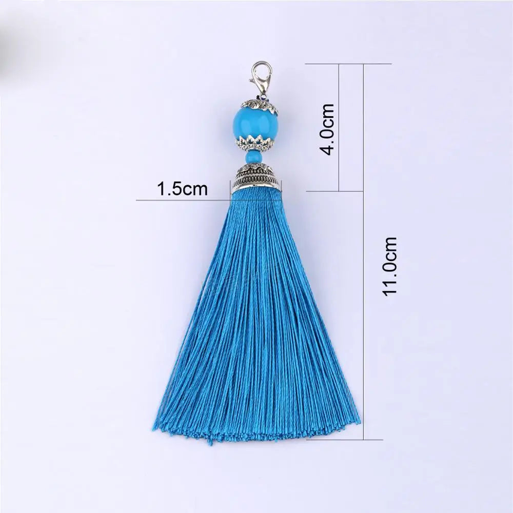 5/10pcs 22 Mix Vintage Lobster Clasp Silk Tassel DIY Tassel Pendant