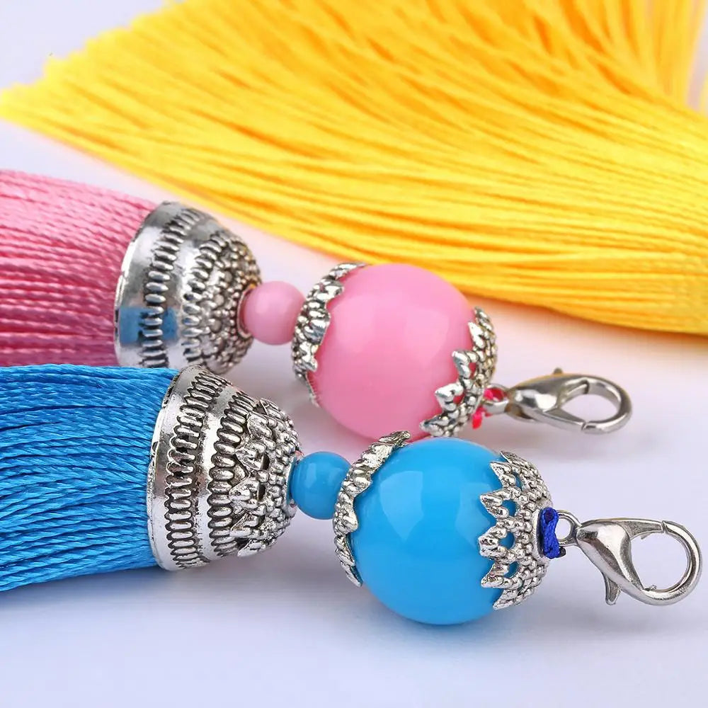 5/10pcs 22 Mix Vintage Lobster Clasp Silk Tassel DIY Tassel Pendant
