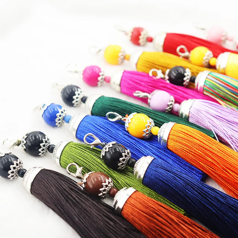5/10pcs 22 Mix Vintage Lobster Clasp Silk Tassel DIY Tassel Pendant