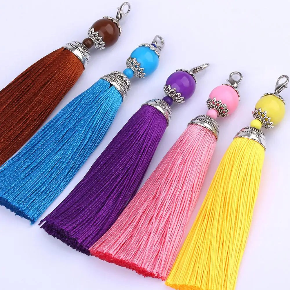 5/10pcs 22 Mix Vintage Lobster Clasp Silk Tassel DIY Tassel Pendant