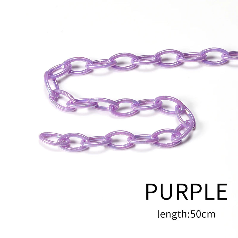 Acrylic Link Lobster Clasp Chain for DIY Jewelry Making, Kids Necklace, Bracelet