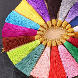 8.5cm Tassel Brush Pendant Cap Silk Crafts For DIY Earring Jewelry Making