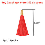8.5cm Tassel Brush Pendant Cap Silk Crafts For DIY Earring Jewelry Making