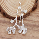Metal Branch Leaf Flower Charms for Hair Jewelry Making DIY Accessories 55x35mm