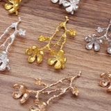 Metal Branch Leaf Flower Charms for Hair Jewelry Making DIY Accessories 55x35mm