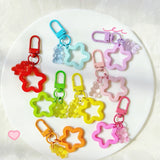 Metal Keyrings Buckle with Bear Pendant Keychain for DIY Jewelry Making