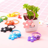 Open Ring Buckle Keychain with Flower Bells Pendant for DIY Jewelry Making