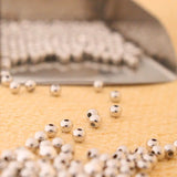 925 Sterling Silver Round Beads Rose Spacer for Bracelet Necklace Jewelry Making