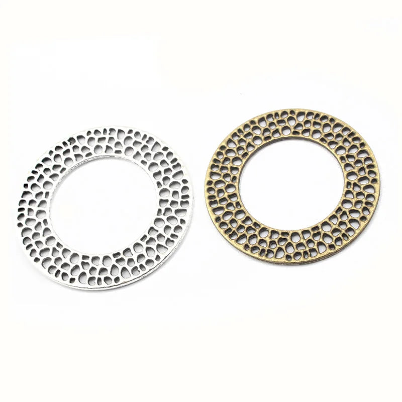 5-10pcs Bronze 30mm 50mm Circle Charms Pendants DIY Jewelry Findings