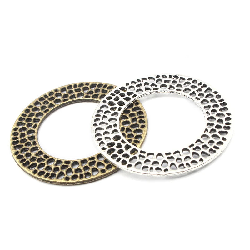 5-10pcs Bronze 30mm 50mm Circle Charms Pendants DIY Jewelry Findings