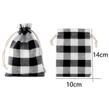 Burlap Drawstring Gift Bags Plaid Pouches for Jewelry Packaging