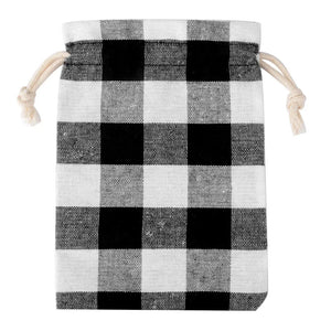 Burlap Drawstring Gift Bags Plaid Pouches for Jewelry Packaging