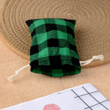 Burlap Drawstring Gift Bags Plaid Pouches for Jewelry Packaging
