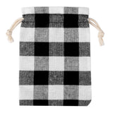 Burlap Drawstring Gift Bags Plaid Pouches for Jewelry Packaging