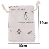 Lovely Pattern Burlap Gift Bag Drawstring Pouch Jewelry Packaging